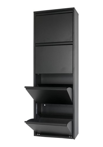 SPINDER DESIGN rektangulr Billy skoskab, m. 4 lger - sort stl 