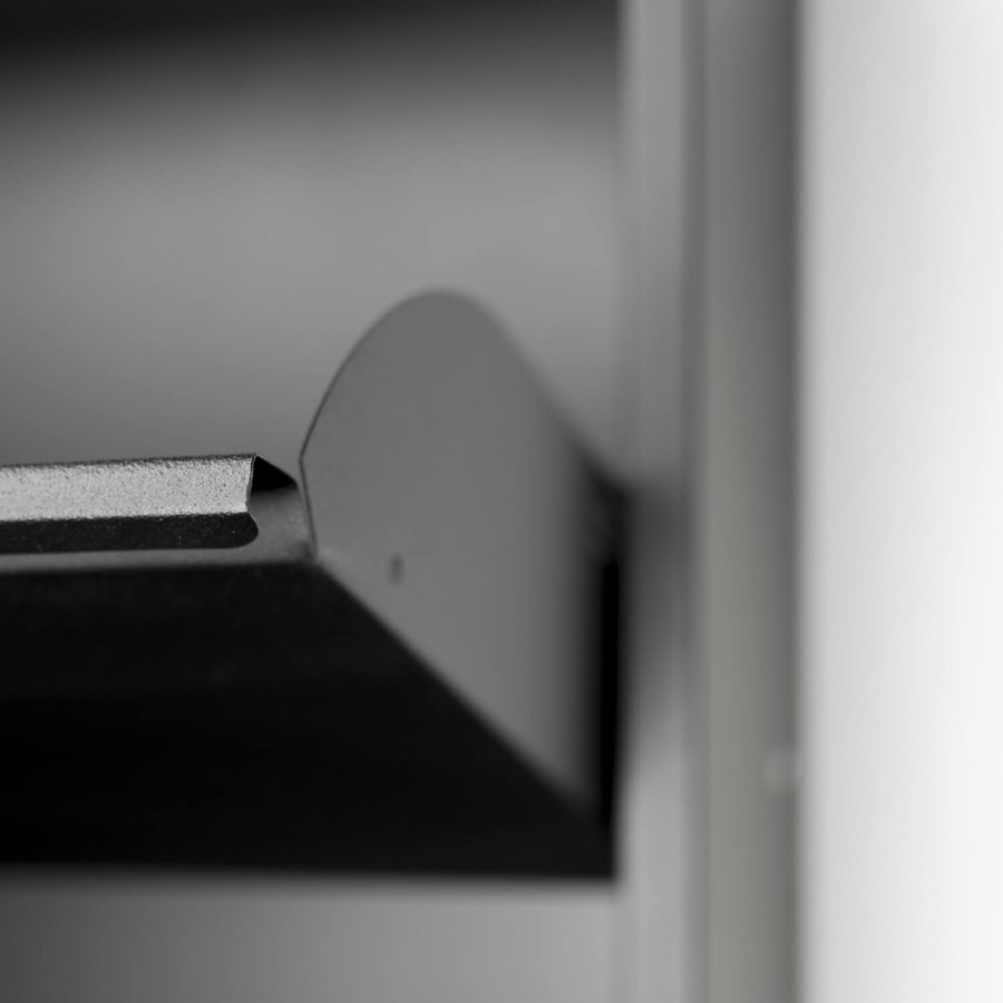 SPINDER DESIGN rektangulr Billy skoskab, m. 4 lger - sort stl 