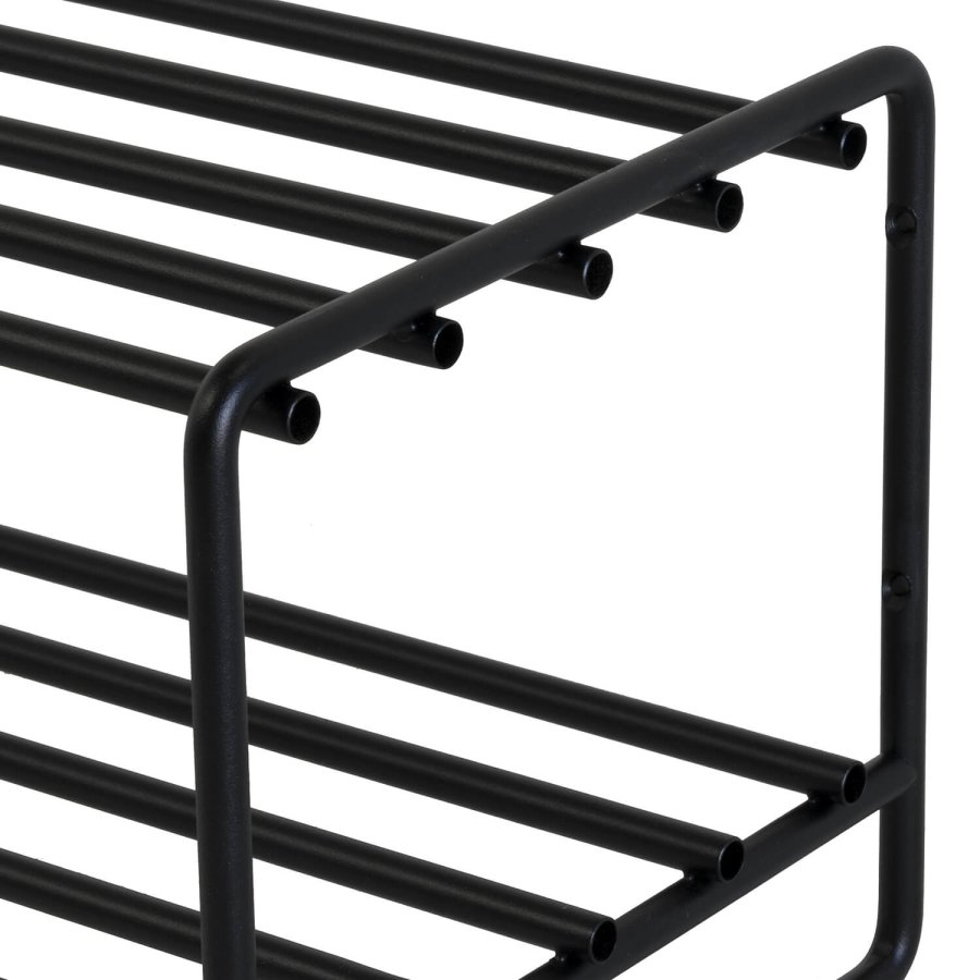 SPINDER DESIGN rektangulr Clint skohylde, m. 2 hylder - sort stl 