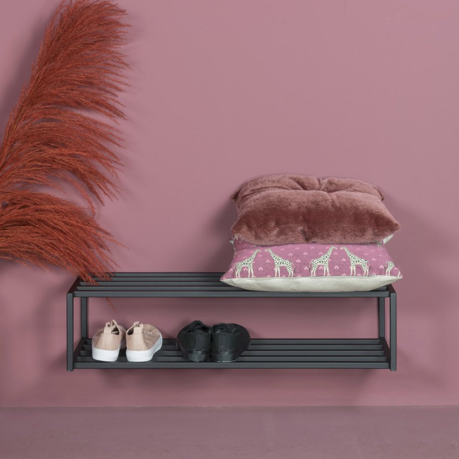 SPINDER DESIGN School skohylde, m. 2 hylder - sort stl