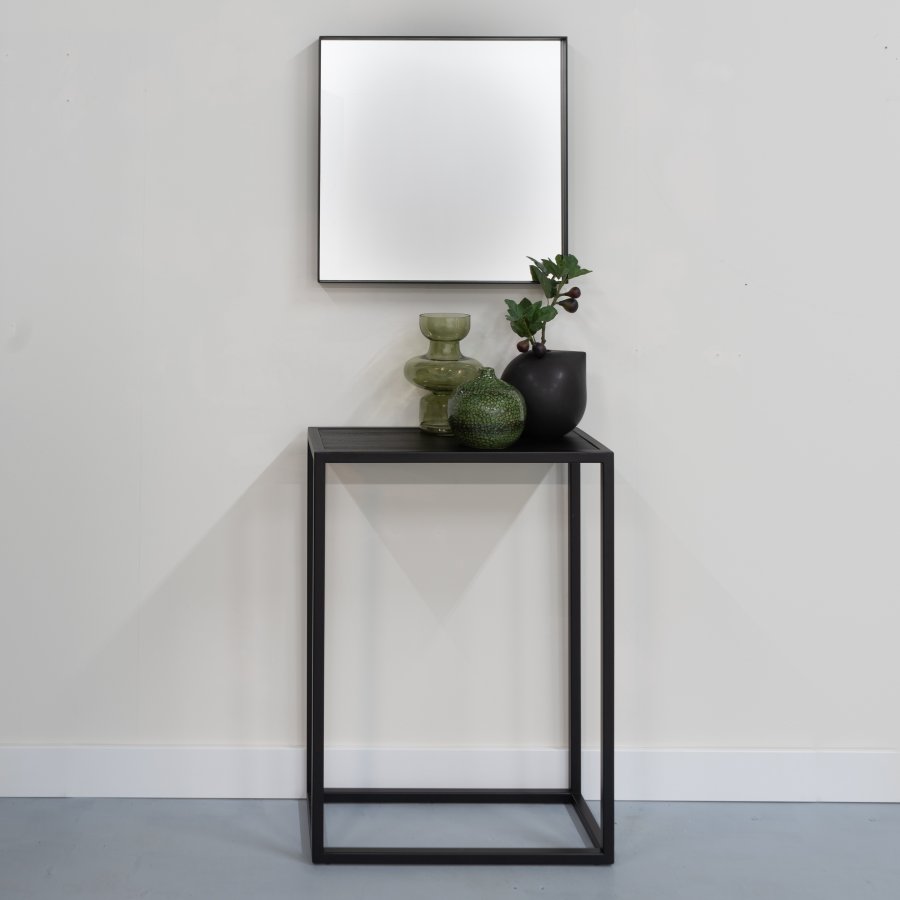 SPINDER DESIGN Daniël sidebord, rektangulr - sort brstet egetr og mat sort stl (66x30)