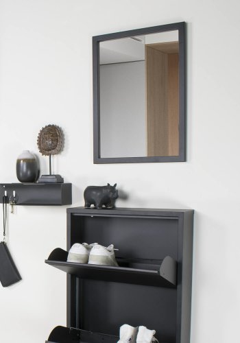 SPINDER DESIGN rektangulr Senza vgspejl - spejlglas og sort stl (55x40)