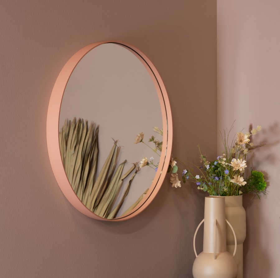 SPINDER DESIGN Donna vgspejl, rund - spejlglas og terracotta stl (60)