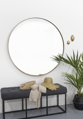 SPINDER DESIGN Donna vgspejl, rund - spejlglas og guld stl (120)