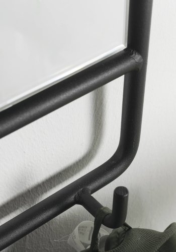 SPINDER DESIGN rektangulr Clint vgspejl, m. knagerkke - spejlglas og sort stl