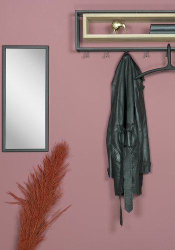 SPINDER DESIGN School vgspejl, M - spejlglas og sort stl (70x30)