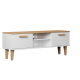 KOCOT Denver TV-bord, m. 2 lger og 1 hylde - hvid og natur hickory spnplader (120x47,2)