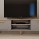 KOCOT Denver TV-bord, m. 2 lger og 1 hylde -  chinchilla gr og natur hickory spnplader (160x47,2)