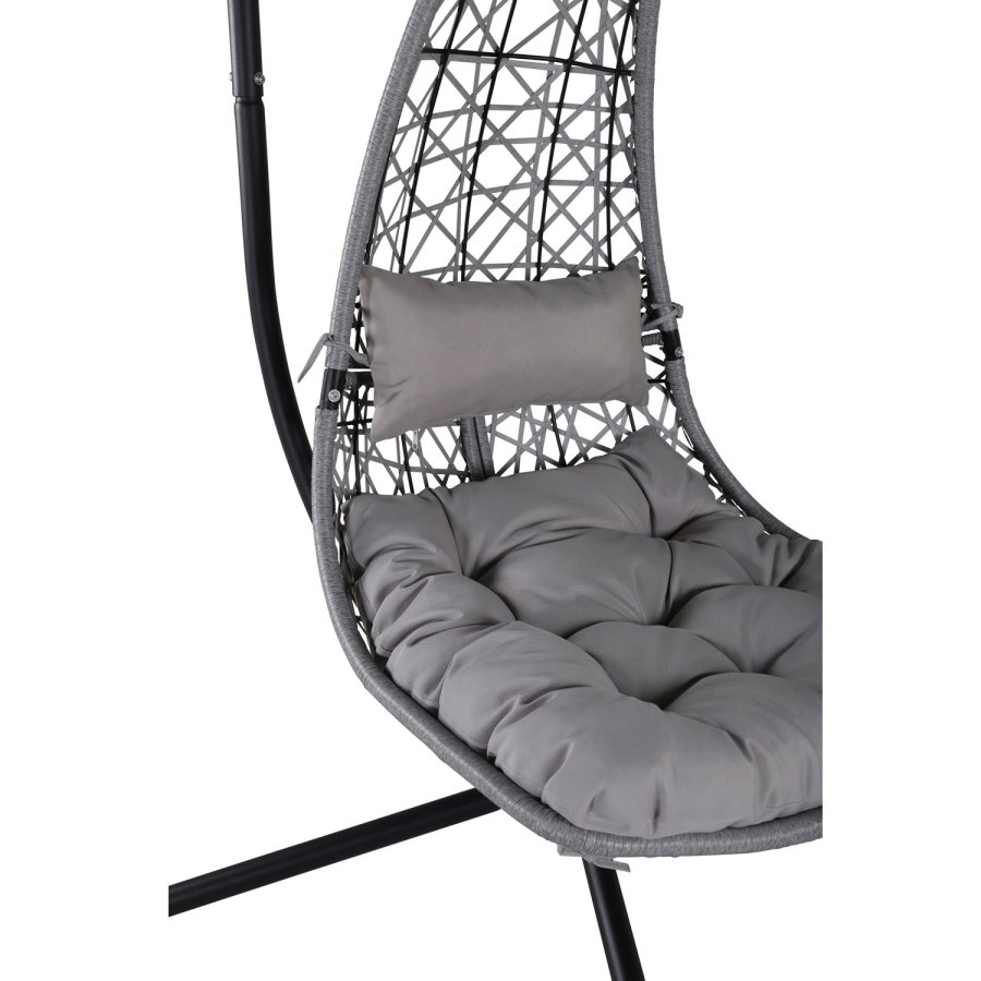 VENTURE DESIGN Edinburgh hngestol, m. hynde - gr polyester og polyrattan, sort aluminium