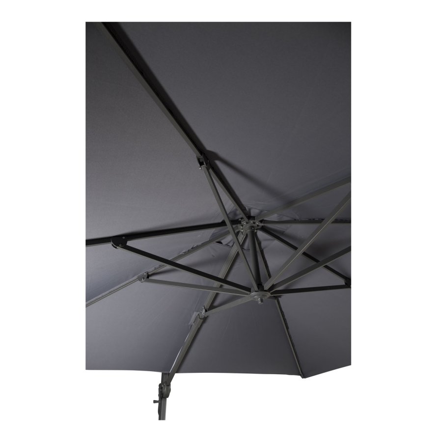 VENTURE DESIGN Leeds parasol med tilt, 3x3m - gr, sort aluminium og stl 