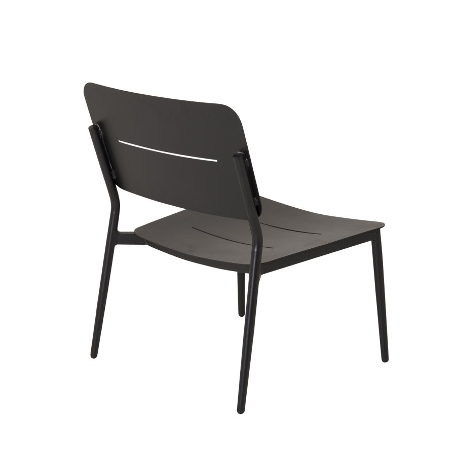 VENTURE DESIGN Lina loungestol, m. hynde - sort polyester og stl