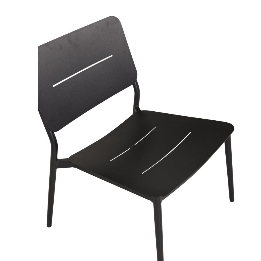 VENTURE DESIGN Lina loungestol, m. hynde - sort polyester og stl