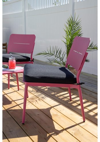 VENTURE DESIGN Lina loungestol, m. hynde - sort polyester og pink stl