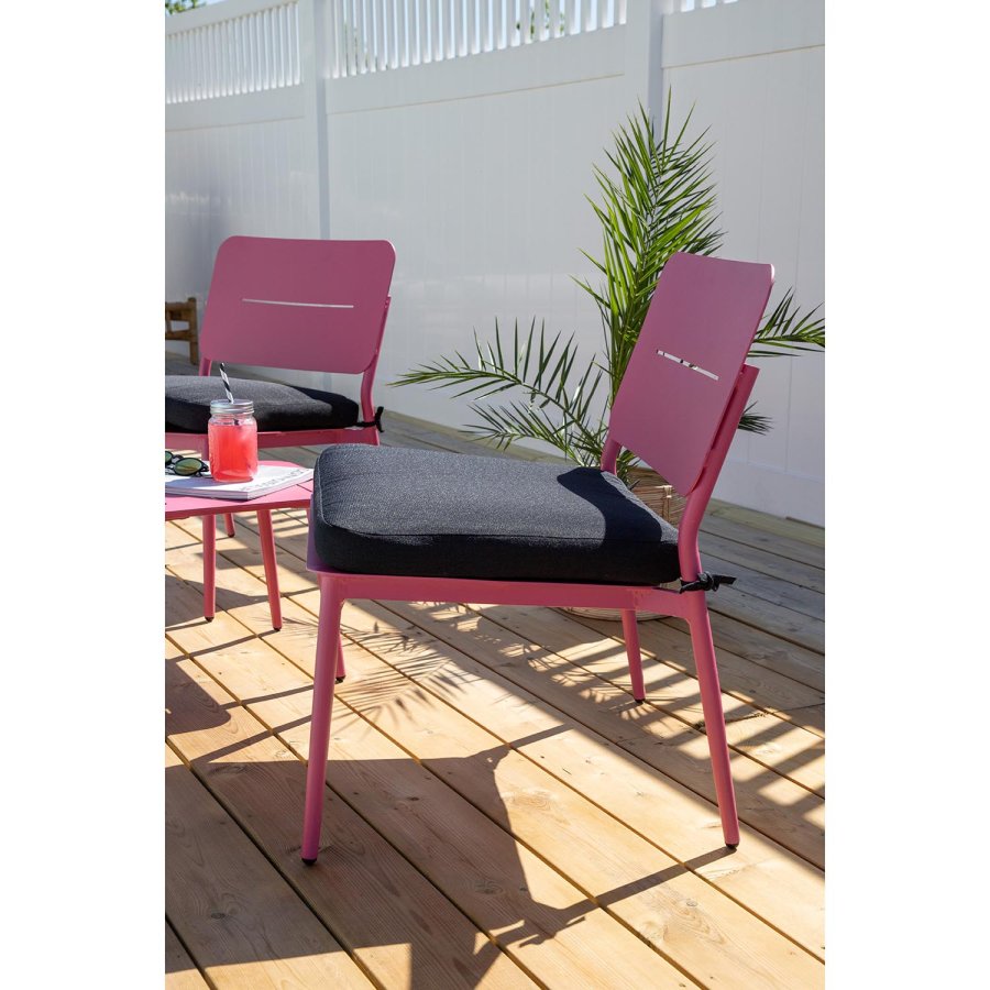 VENTURE DESIGN Lina loungestol, m. hynde - sort polyester og pink stl