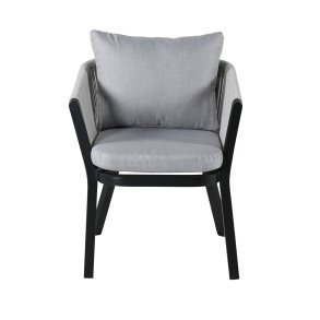 VENTURE DESIGN Virya havestol, m. armln og hynder - gr stof, gr reb, sort aluminium