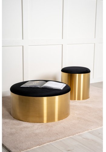 VENTURE DESIGN DESIGN puf - sort velour og messing metal (45)