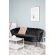 VENTURE DESIGN Calais 3 personers sofa - sort velour og sort metal