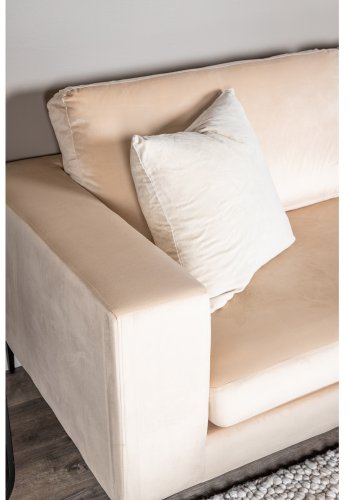 VENTURE DESIGN Bolero 3 pers. sofa - beige velour og sort metal