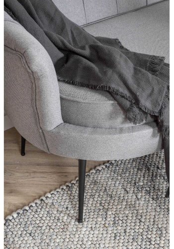 VENTURE DESIGN Calais 3 personers sofa - gr polyester og sort metal