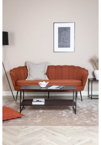 VENTURE DESIGN Calais 3 personers sofa - rust polyester og sort metal