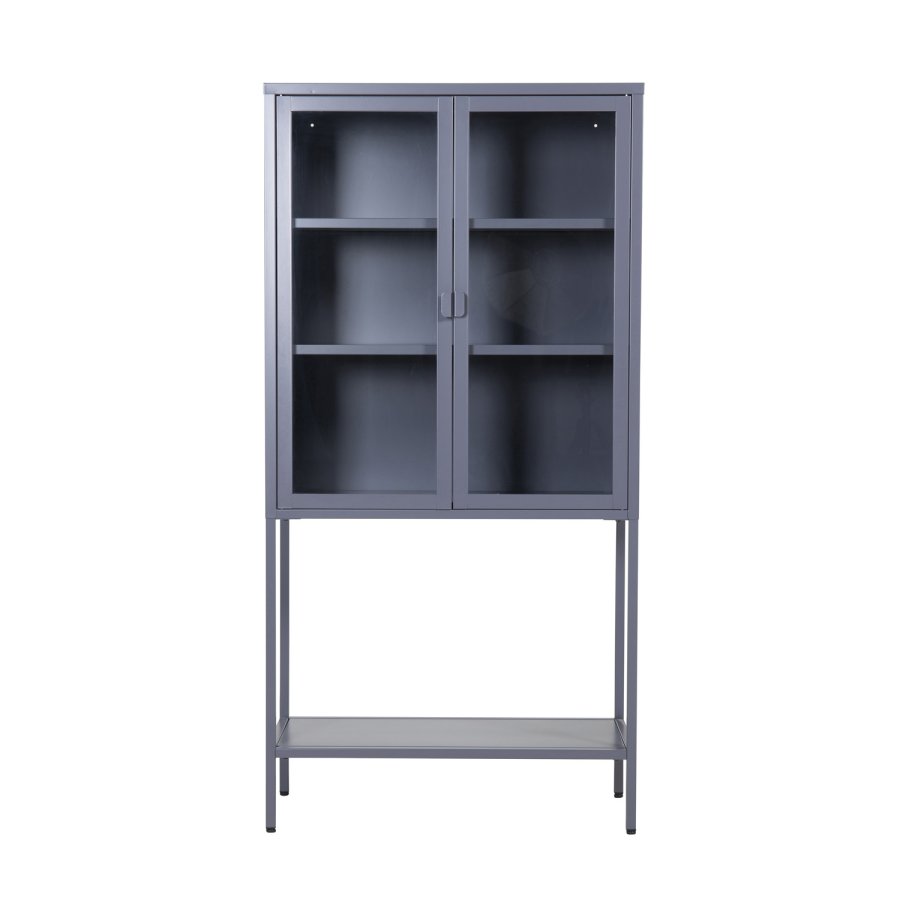 VENTURE DESIGN High Wide skab, m. 2 lger og 3 hylder - glas og grt stl