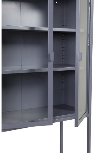 VENTURE DESIGN High Wide skab, m. 2 lger og 3 hylder - glas og grt stl