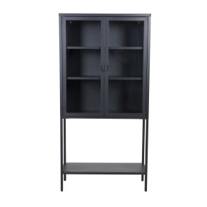 VENTURE DESIGN High Wide skab, m. 2 lger og 3 hylder - glas og sort stl