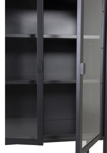 VENTURE DESIGN High Wide skab, m. 2 lger og 3 hylder - glas og sort stl