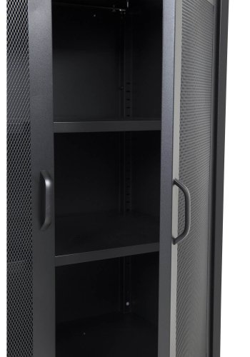 VENTURE DESIGN Low skab, m. 2 mesh lger og 2 hylder - sort stl