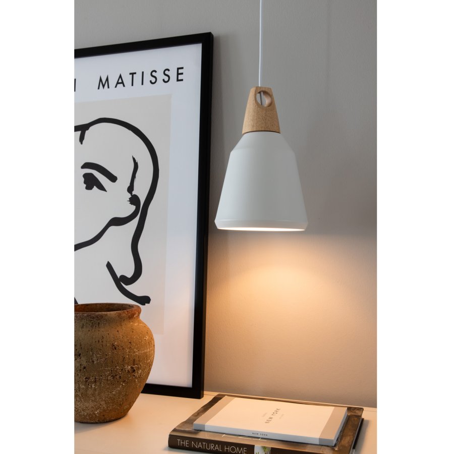 VENTURE DESIGN Nao loftlampe - natur tr og hvid aluminium
