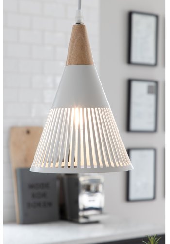 VENTURE DESIGN Gruid loftlampe - natur tr og hvid jern