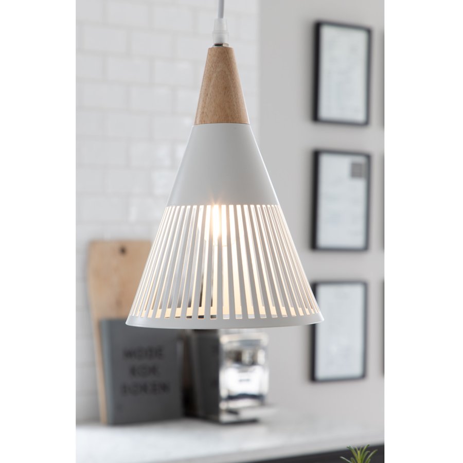 VENTURE DESIGN Gruid loftlampe - natur tr og hvid jern