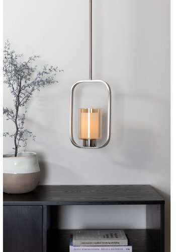 VENTURE DESIGN Aludra loftlampe - glas og slv jern