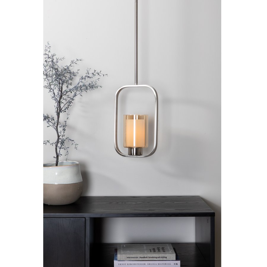 VENTURE DESIGN Aludra loftlampe - glas og slv jern