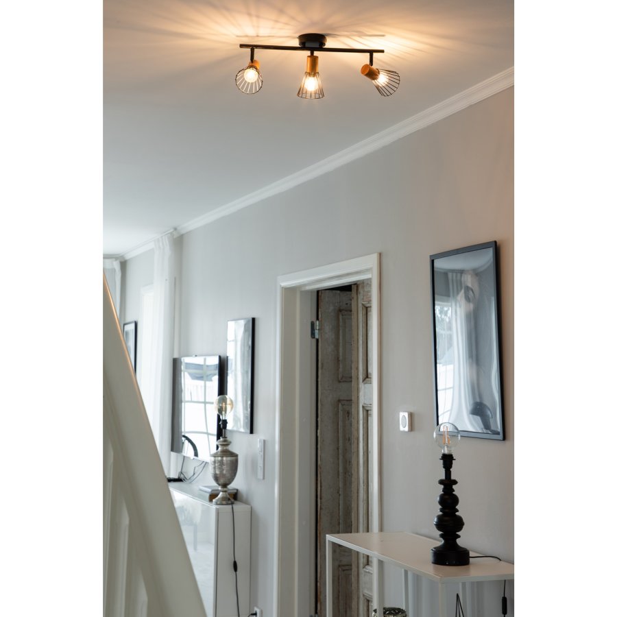 VENTURE DESIGN Atticus vglampe - natur tr og sort jern