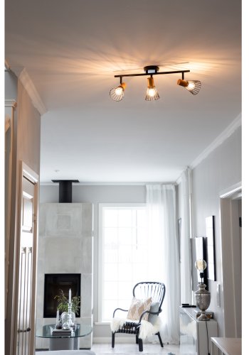 VENTURE DESIGN Atticus vglampe - natur tr og sort jern