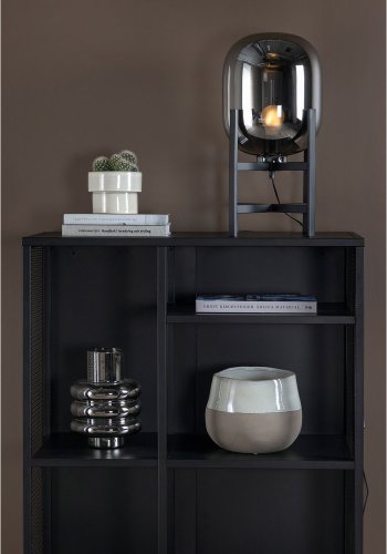 VENTURE DESIGN Altair bordlampe - sort metal og mrkt rav glas ( 26)