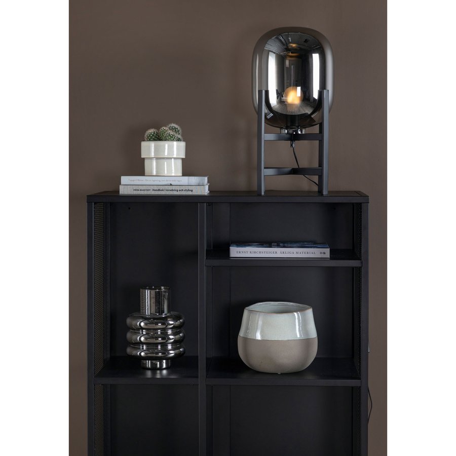 VENTURE DESIGN Altair bordlampe - sort metal og mrkt rav glas ( 26)