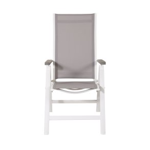 VENTURE DESIGN Albany Light 5 pos. havestol, m. armln - gr textilene og aintwood, hvid aluminium