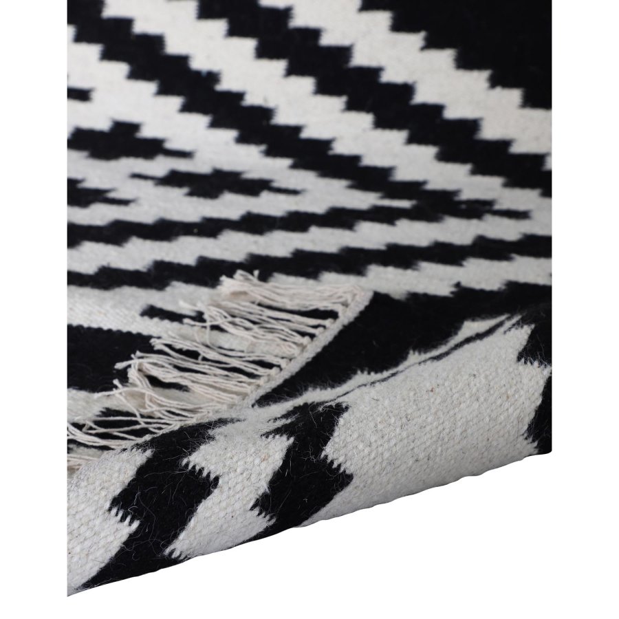 VENTURE DESIGN Indari gulvtppe - hvid og sort uld og bomuld (170x240) 