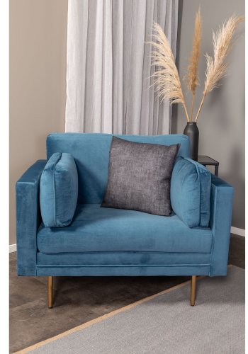 VENTURE DESIGN Boom lnestol, m. armln - bl polyester og metal