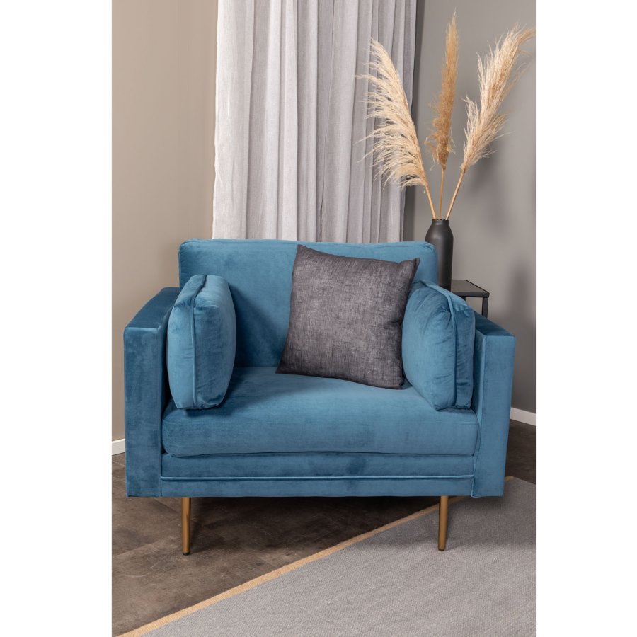 VENTURE DESIGN Boom lnestol, m. armln - bl polyester og metal