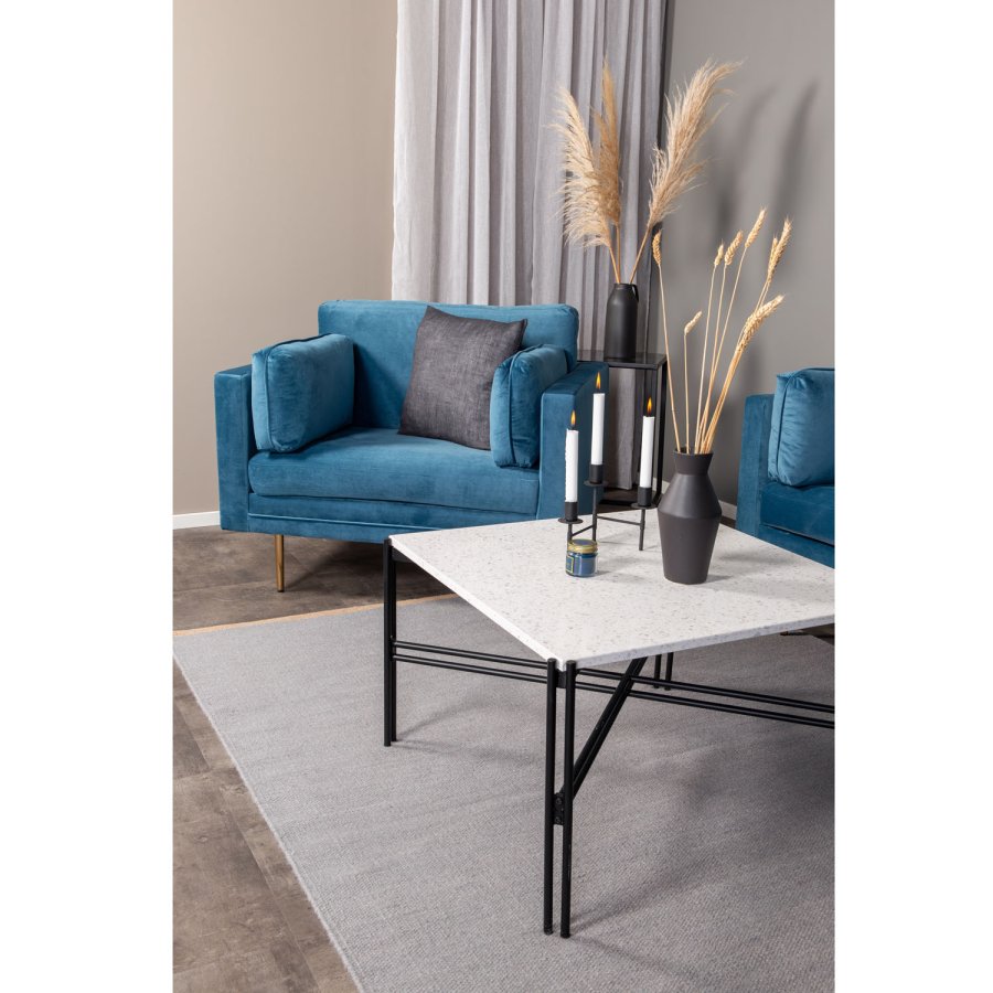 VENTURE DESIGN Boom lnestol, m. armln - bl polyester og metal