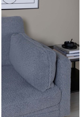 VENTURE DESIGN Boom lnestol - mrkegr bamsestof polyester og sort metal