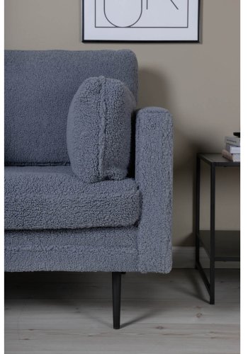 VENTURE DESIGN Boom lnestol - mrkegr bamsestof polyester og sort metal