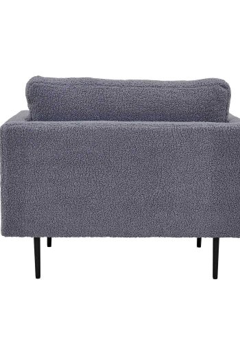 VENTURE DESIGN Boom lnestol - mrkegr bamsestof polyester og sort metal