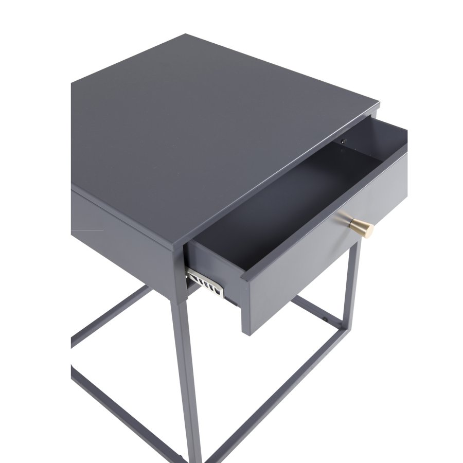 VENTURE DESIGN Bakal sengebord, m. 1 skuffe - lysegr stl (43x41)