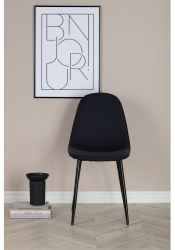 VENTURE DESIGN Polar spisebordsstol - sort polyester og sort metal