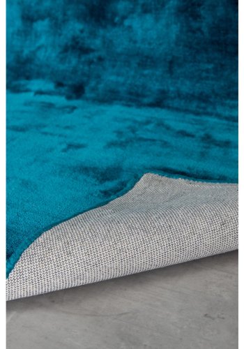 VENTURE DESIGN Indra gulvtppe - turkis viskose og bomuld (250x350)