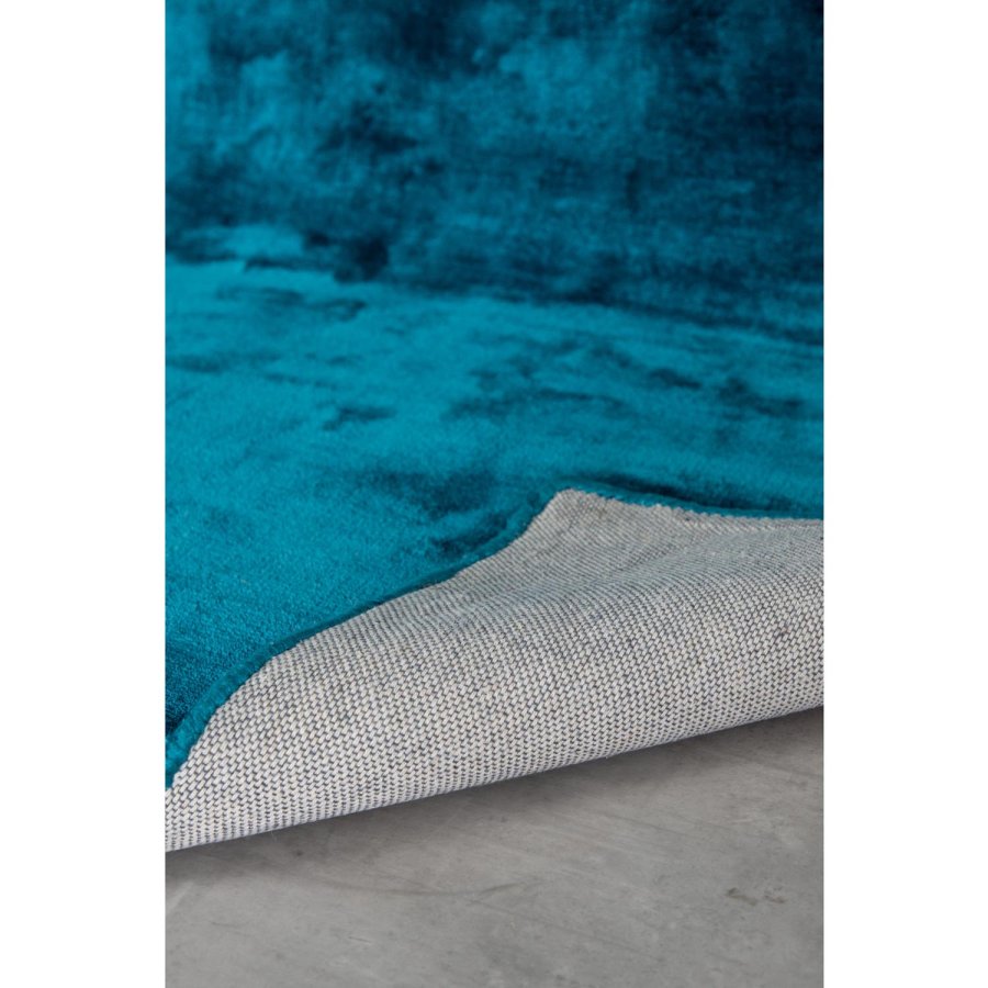 VENTURE DESIGN Indra gulvtppe - turkis viskose og bomuld (250x350)